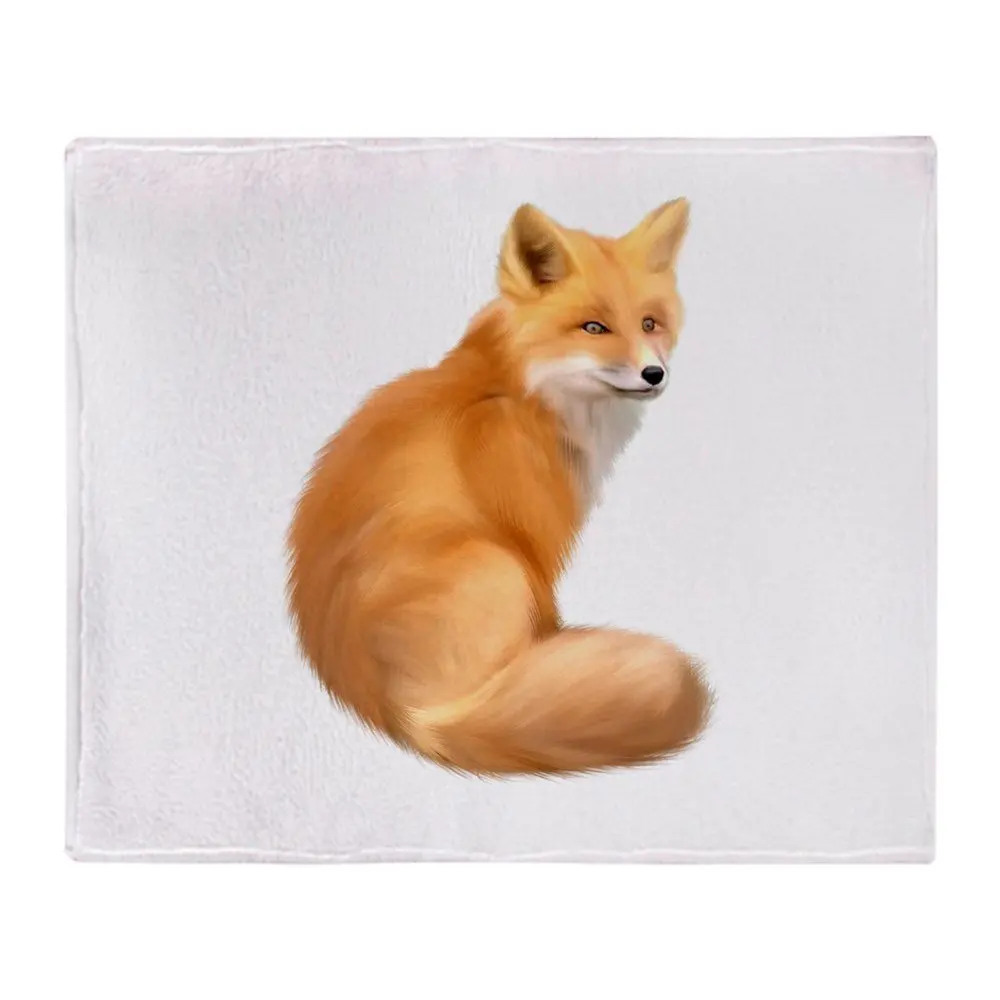 Animals Fox Soft Fleece Throw Blanket Flannel to on for the sofa/Bed/Car Portable Plaids |
