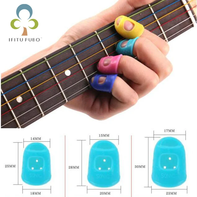4pcs Fingertip Protector Fingerstall Silicone Guitar String Finger Guard Against the Press Finger Ballad Guitar Accessories GYH ballad
