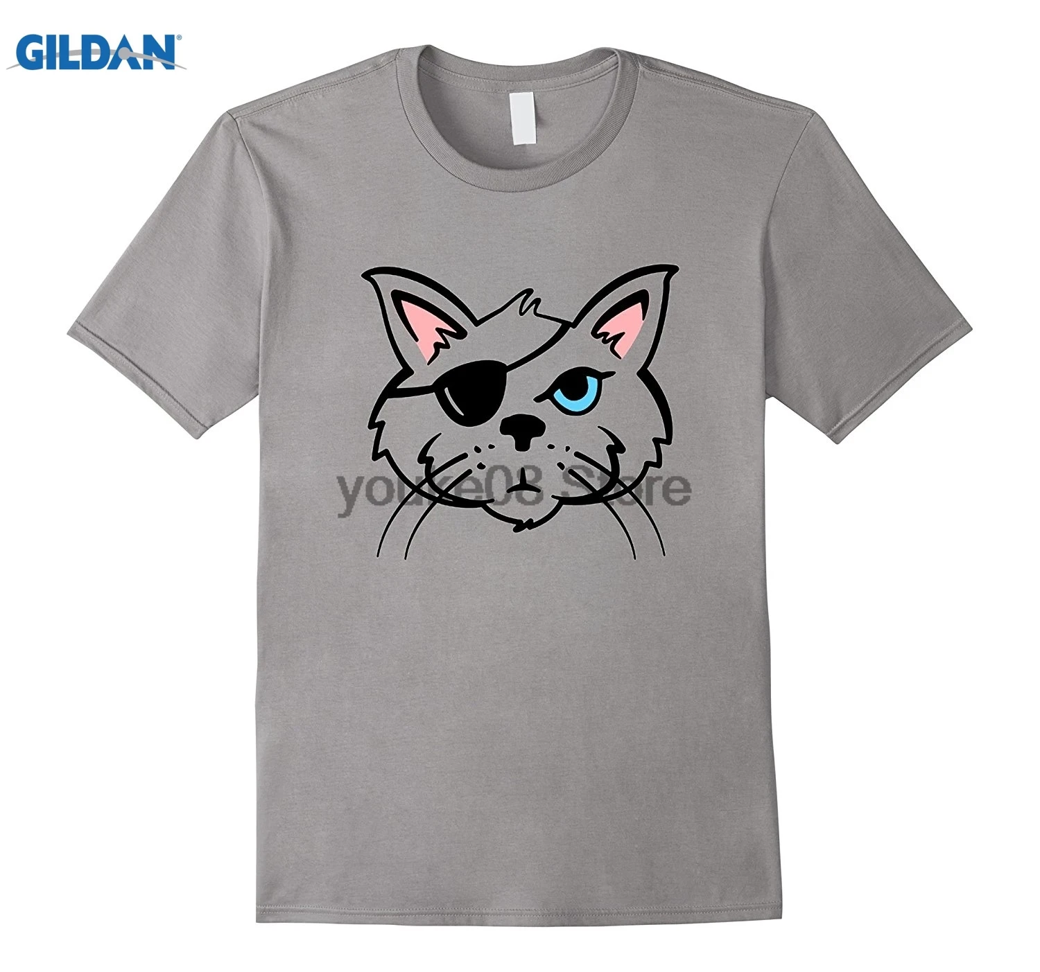 GILDAN 100% Coton D'o-Cou T-shirt imprimé One Eyed Pirates Amant T Chemise