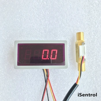 

US208MA +US-HS41TA 0.5-3.5L/min 1/4" flow sensor Flow Meter and Alarmer Flow Rate Display Frequency Counter Hall Flow Sensor