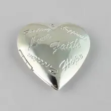 60 шт. Серебристая цепочка слово Подвеска кулон-сердечко 42x40 мм#20399