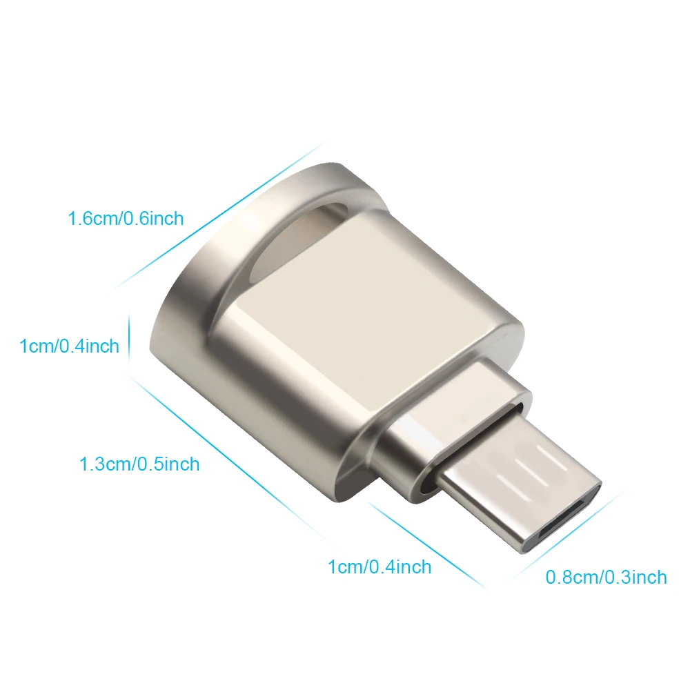 Rocketek micro usb 2 0 type c otg phone mini memory card reader adapter Aluminum cardreader 3