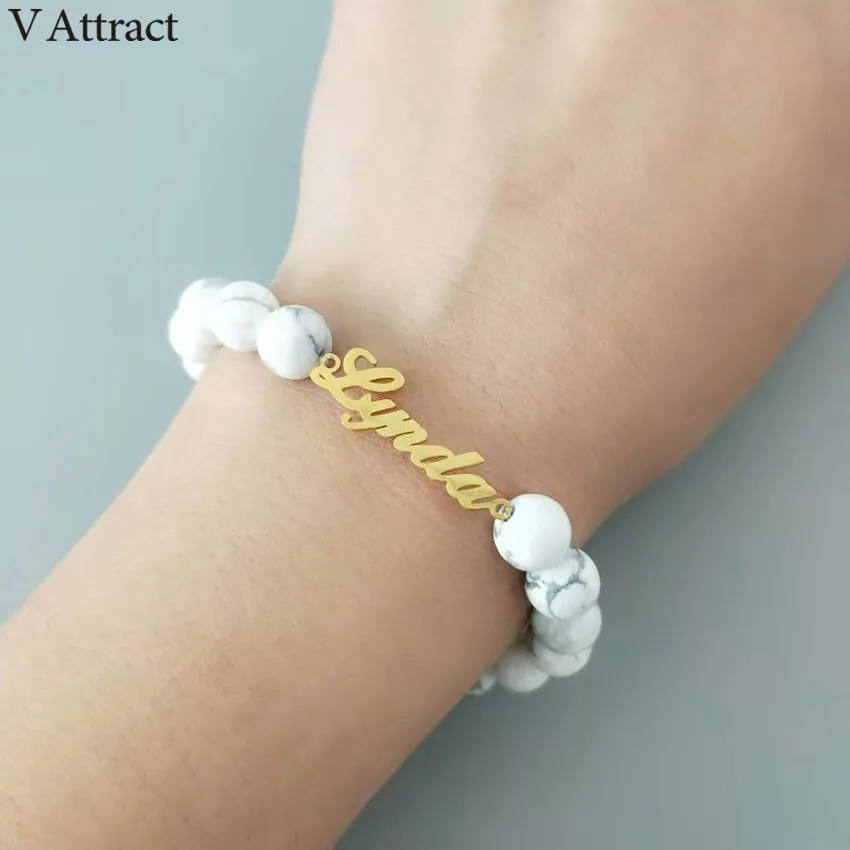 Бусы колье bracciali Donna заказное имя браслеты для женщин девочек BFF ювелирные изделия персонализированные прядь ручной связи Рождественский подарок