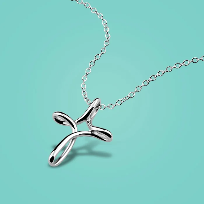 Женское ожерелье из серебра 925 пробы с крестом|sterling silver necklace|925 sterling necklaceclavicle necklace