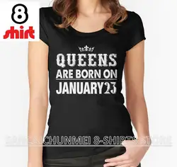 2018 Новое поступление Срок годности мода Blusa Tumblr ретро рубашки для королевы рождаются на 23 января Для женщин короткие дизайн T