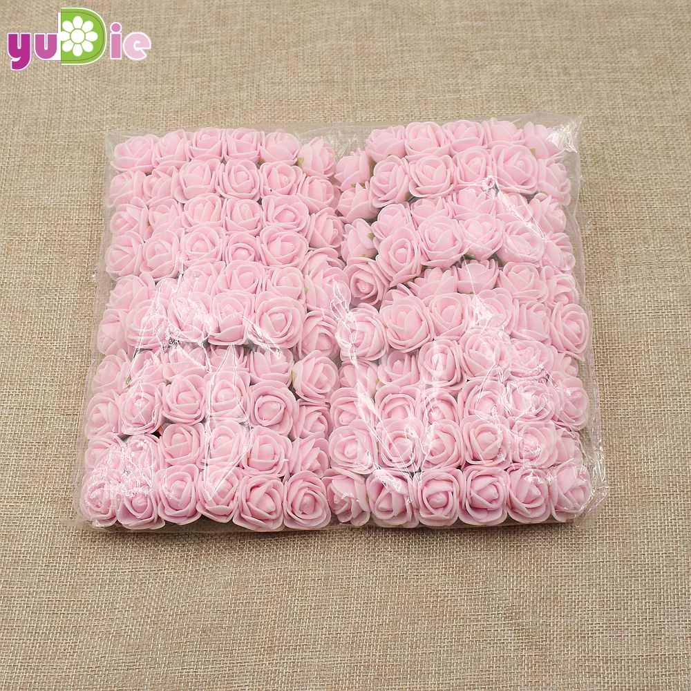 light pink 2 см поддельные мини-розы из пенопласта искусственные цветы для свадьбы Diy цветок украшение год День Святого Валентина подарок Роза - Цвет: light pink