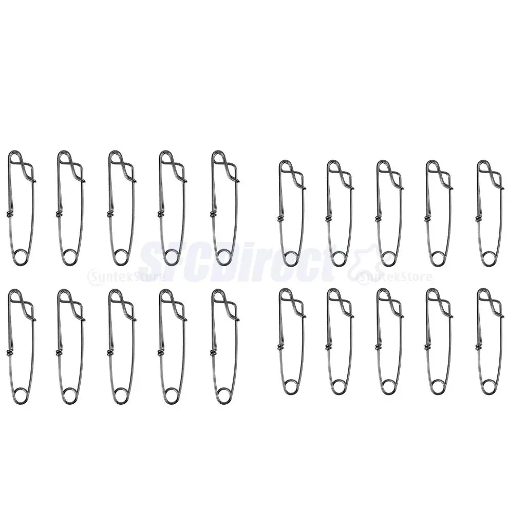 20Pcs Stainless Steel Long Line Longline Clip for Fishing Snapper or Shark S