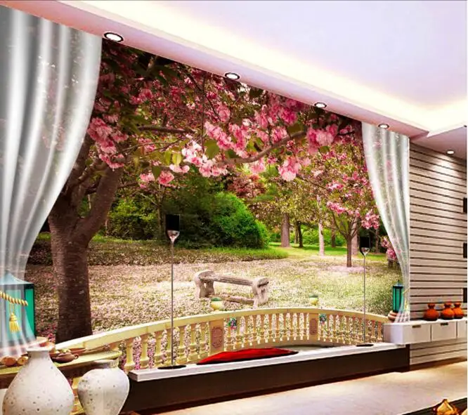 

3d wallpaper custom mural non-woven 3d room wall sticker 3d The peach blossom falls painting photo 3d wall murals wallpaper