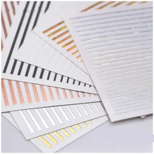 1 лист 3D наклейки для ногтей Золотой Серебряный 3D лента для дизайна ногтей металлическая лента многоразмерная 3D Фольга для дизайна ногтей маникюр