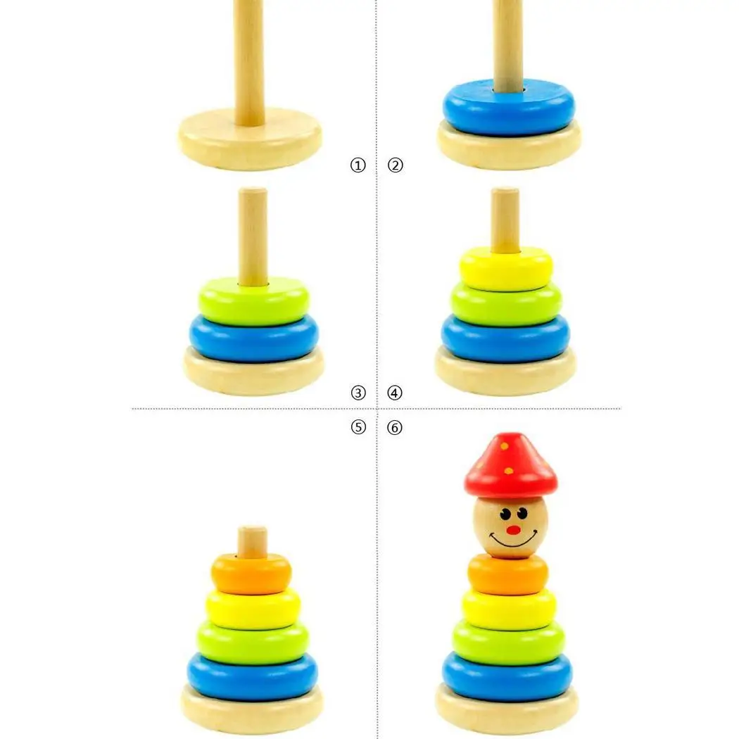 

New Kids Children Rainbow Tower Clown 9cm/3.6inch Stack Tumbler Layers Stacking Blocks Toys Above 3 months
