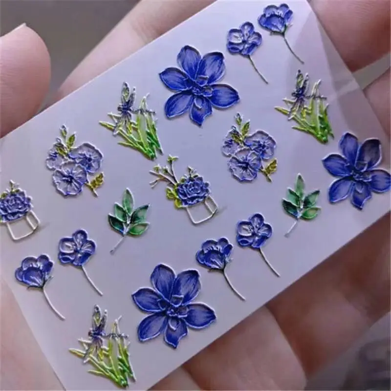 Diy3d трехмерная Наклейка для ногтей Бесшовные наклейки рельефная серия|Стикеры и