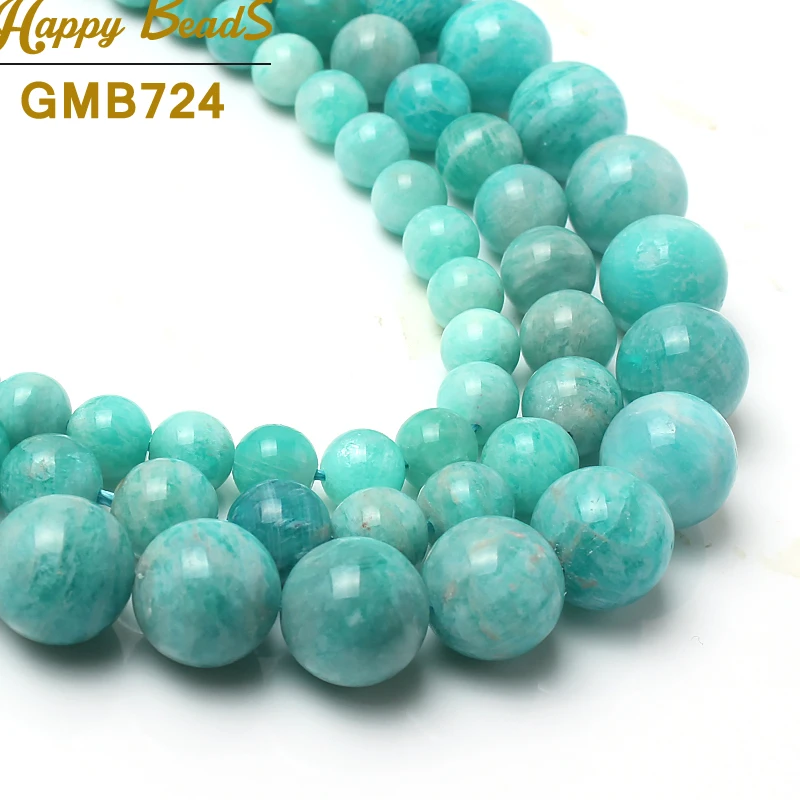 

Natural Stone Beads Genuine Amazonite Stone Round Loose Beads For Jewelry Making 15inches/strand 6 8 10mm Pick Size