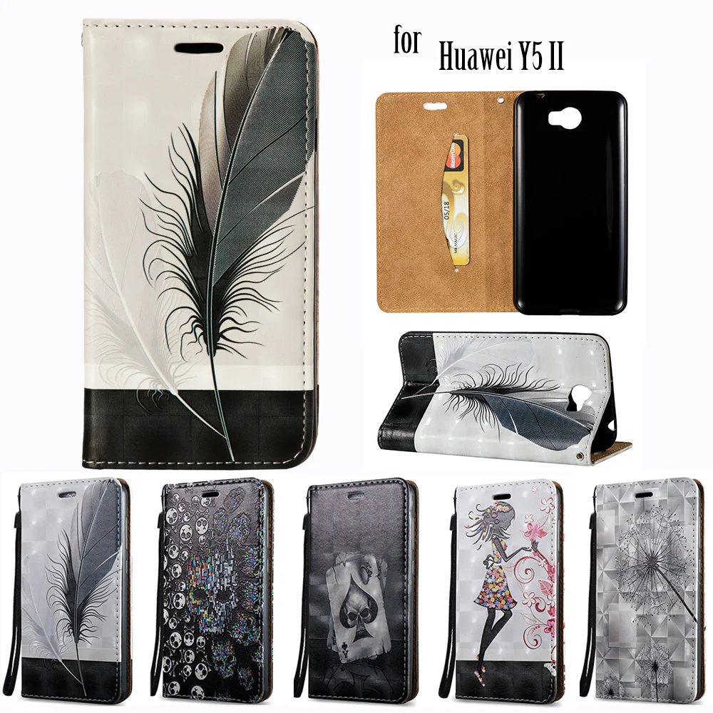 Flip Case for Huawei Y5 II Y 5 2 CUN-L21 CUN-L01 CUN-L03 Smartphone Leather Cover Y5II CUN L21 L01 L03 Bag | Мобильные телефоны и