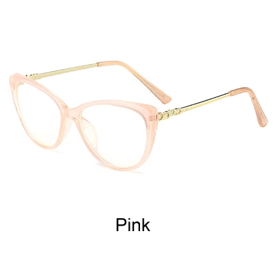 Ralferty, роскошные женские прозрачные очки для глаз, оправа, кошачий глаз, очки,, Модные оптические очки для близорукости, очки, lunette de vue, F97314 - Цвет оправы: Розовый