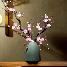 Керамика сушеные цветы ваза костюм обеденный стол Гостиная Украшение Цветочная композиция сливы креативная мебель