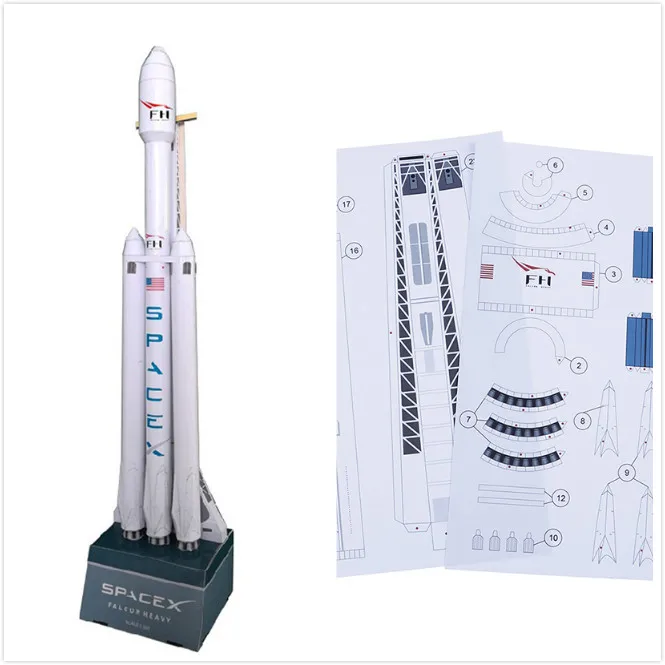 DIY 1:160 SpaceX Falcon Heavy duty Rocket 3D бумажная модель головоломка Студенческая ручная