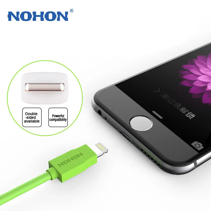 NOHON 8-контактный USB кабель для Apple iPhone 6 Plus 5 5S 5C iPad 4 Mini Air iPod Nano7 Touch 1,5 м кабель для быстрой зарядки и синхронизации данных