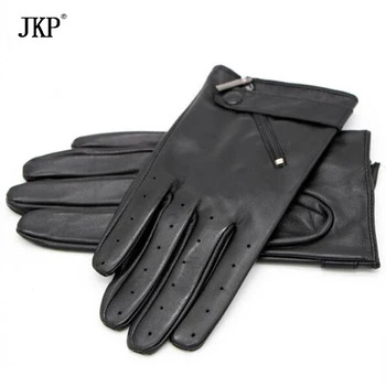 

Black Leather Gloves Winter Warm Wool Fur Gloves Natural Sheepskin Gloves