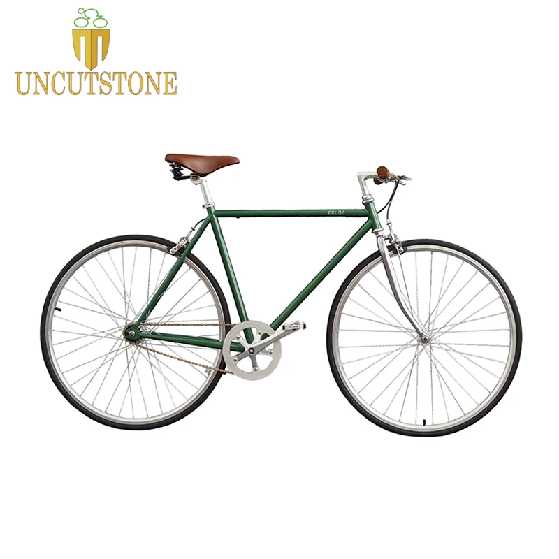 

vintage road bike Retro Steel frame Green Track Single speed Bike 52cm fixie bike 700C single speed bicycle