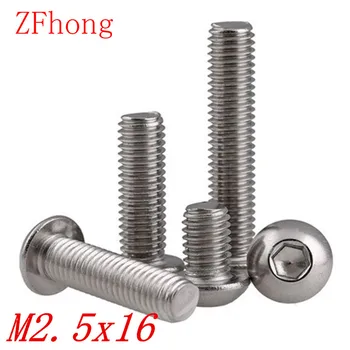 

1000pcs M2.5*16 M2.5 x 16 iso7380 Stainless steel 304 hex socket button head screw