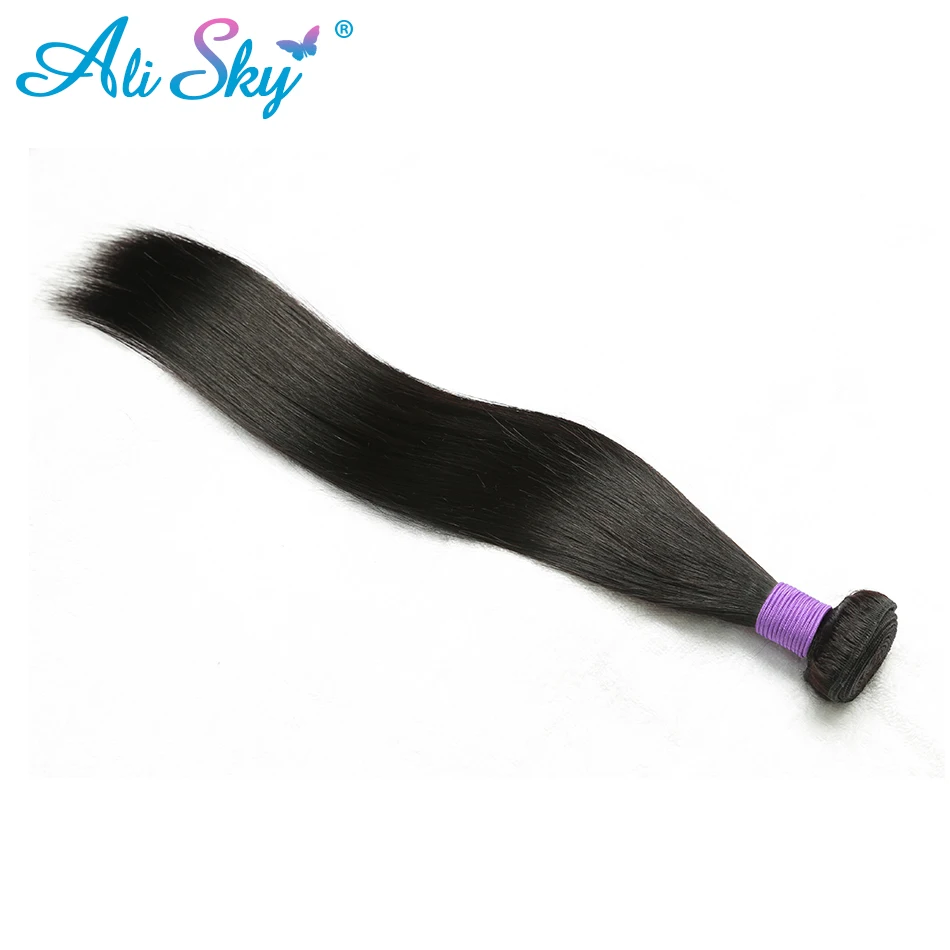 Ali Sky Hair Weaving 1 Piece Peruvian Straight 100% nonremy Human Hair Weft Thick Bundles 8\