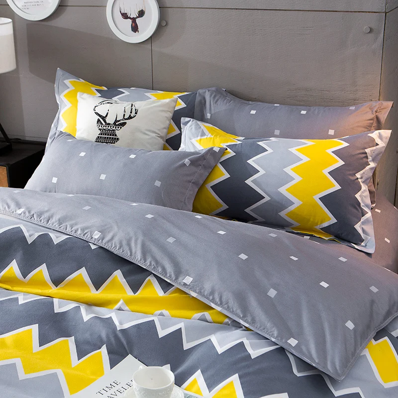 Wongsbedding هندسة حاف الغطاء مجموعة مفروشات السرير ورقة واحدة كاملة الملكة الملك الحجم 3/4 قطع أغطية
