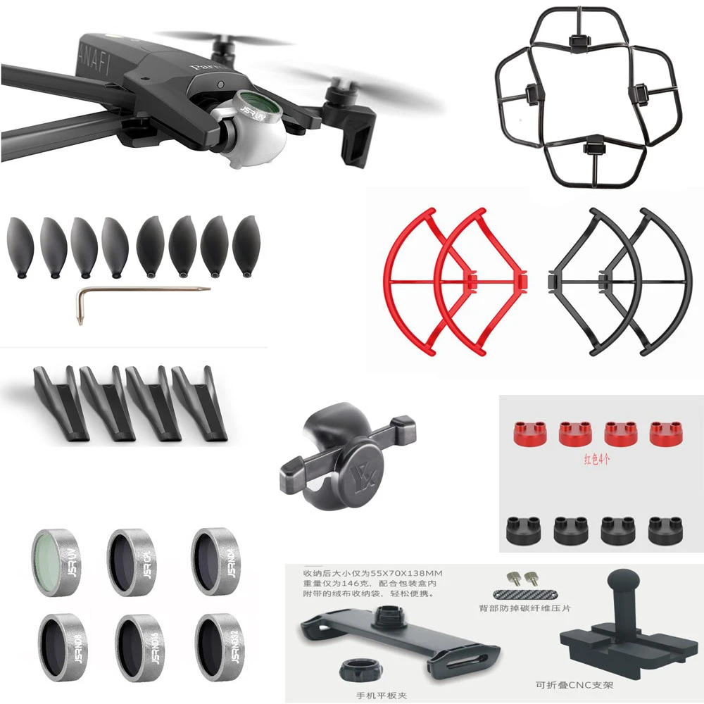 Parrot Anafi piezas de repuesto para teledirigido, hélices, protector de hoja, tren de aterrizaje, cardán, cubierta protectora, filtro de lente, soporte de Control remoto, etc.|Partes y accesorios| - AliExpress