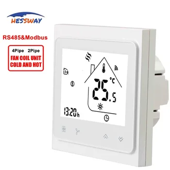 HESSWAY 2pipe 4pipe 3 speed rs485 rtu&Modbus THERMOSTAT Fan coil units for cool heating gsm iot modbus rtu slave