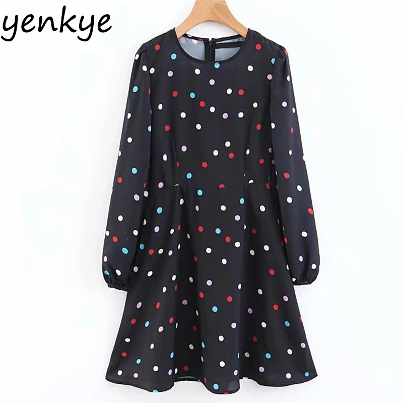 multicolor polka dot dress