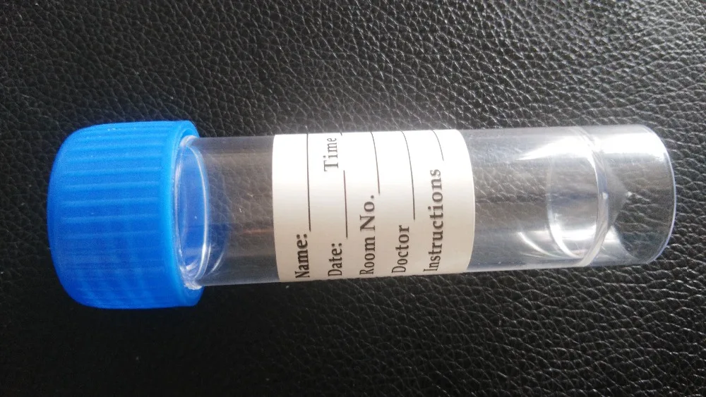 Lot of 1000pcs 30ml urine test bottle w/ label plastic tube clear