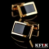 KFLK shirt cufflinks for men's Brand cuff buttons Gold-color cuff links gemelos High Quality wedding abotoaduras guests ► Photo 1/6