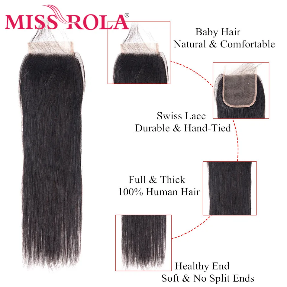 Miss Rola Brazilian Hair Weave Bundles 100% Human Hair Remy Straight Hair Extensions Natural Color 3 Bundles With Closure Miss Rola Brazilian Hair Weave Bundles 100% Human Hair Remy Straight Hair Extensions Natural Color 3 Bundles With Closure