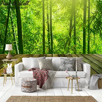 

Fresh bamboo wall mural forest home decoration accessories wall PW20180330014