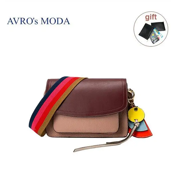 Бренд AVRO MODA, женская сумка на плечо из натуральной кожи, роскошная дизайнерская Ретро женская сумка через плечо с клапаном, женские сумки-мессенджеры - Цвет: wine red