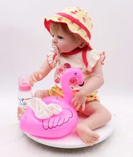 55CM Full Silicone Body Reborn Baby Girl Doll Vinyl Flamingo swimsuit Babies Bebe Bathe Accompanying Toy Birthday Gift Brinquedo 55CM Full Silicone Body Reborn Baby Girl Doll Vinyl Flamingo swimsuit Babies Bebe Bathe Accompanying Toy Birthday Gift Brinquedo