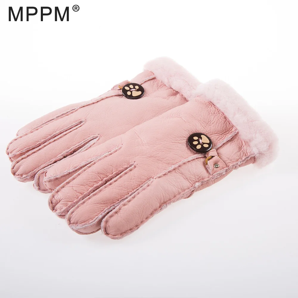 Перчатки из овчины MPPM kawaii теплые зимние перчатки натуральной с шерстяной