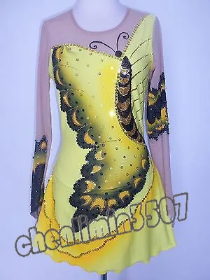 

skating competition dress yellow hot sale red figure clothing for gilrs training figure ice skating suits free shipping