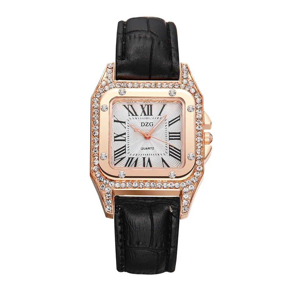 Новые модные часы женские модные квадратные маленькие кварцевые наручные часы с циферблатом элегантные женские повседневные деловые часы Reloj 233 - Цвет: Black
