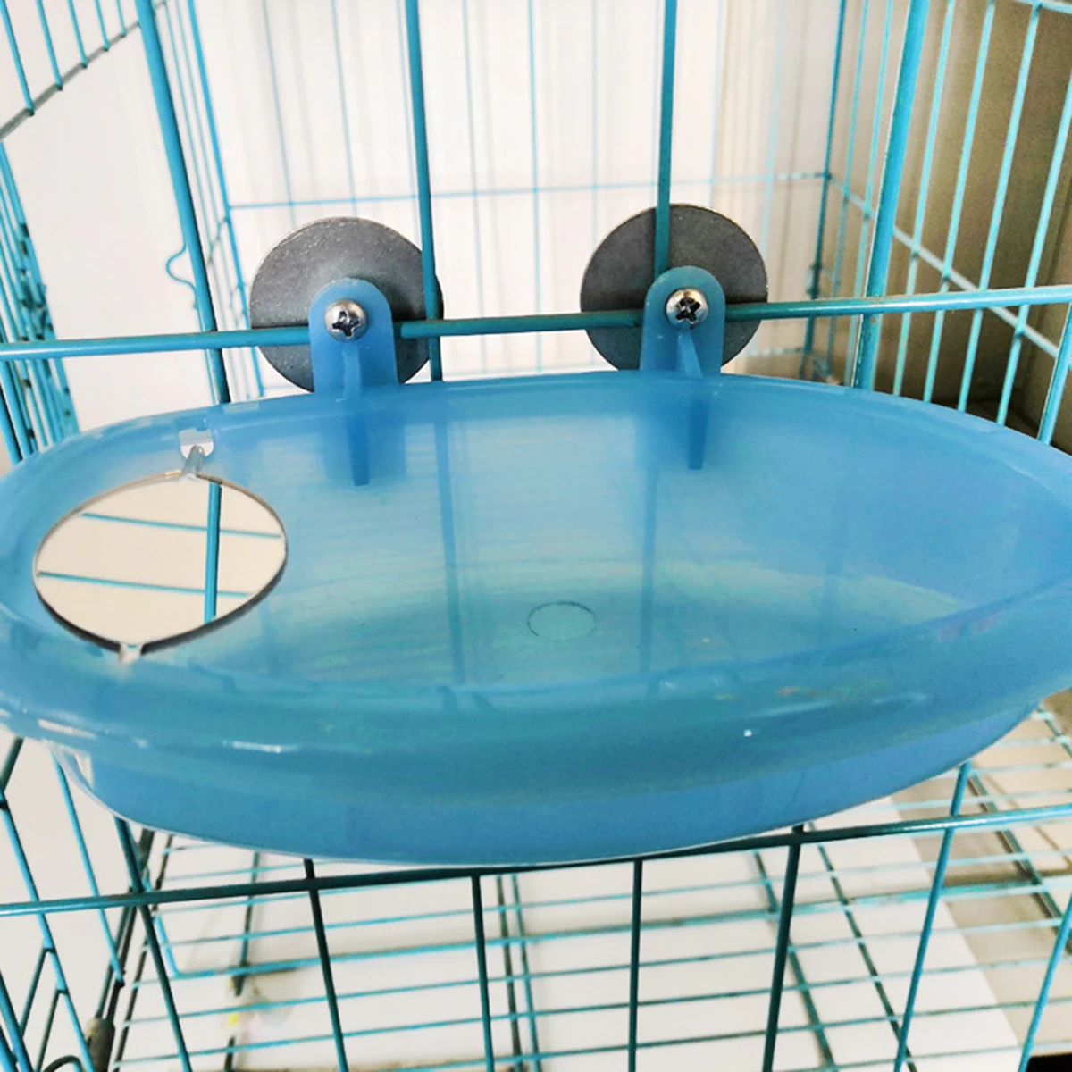 Пластик ванна для птицы с зеркалом Bird Cage висит птичий корм чаша ванна для купания для птиц домашние попугаи