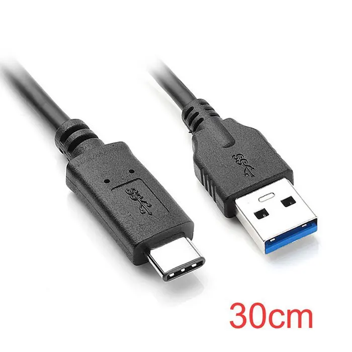 

100pcs 30cm 1ft USB-C USB 3.1 Type C Male to USB 3.0 A Male Data Cable for Tablet & Macbook & Hard Disk Drive