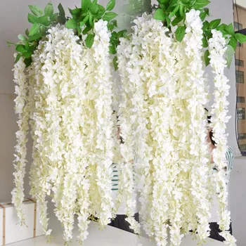 

NEW Silk Wisteria Vine 165cm Artificial Hydrangea Wisterias Rattans Sakura for Wedding Centerpiece 8 Colors Available
