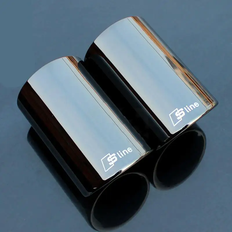 Car Rline Tail Throat Exhaust Pipe For Audi A1 A3 A4L A5 A6L Q3 Q5 Tail Pipe Car Exhaust Pipe Cover Muffler Tip