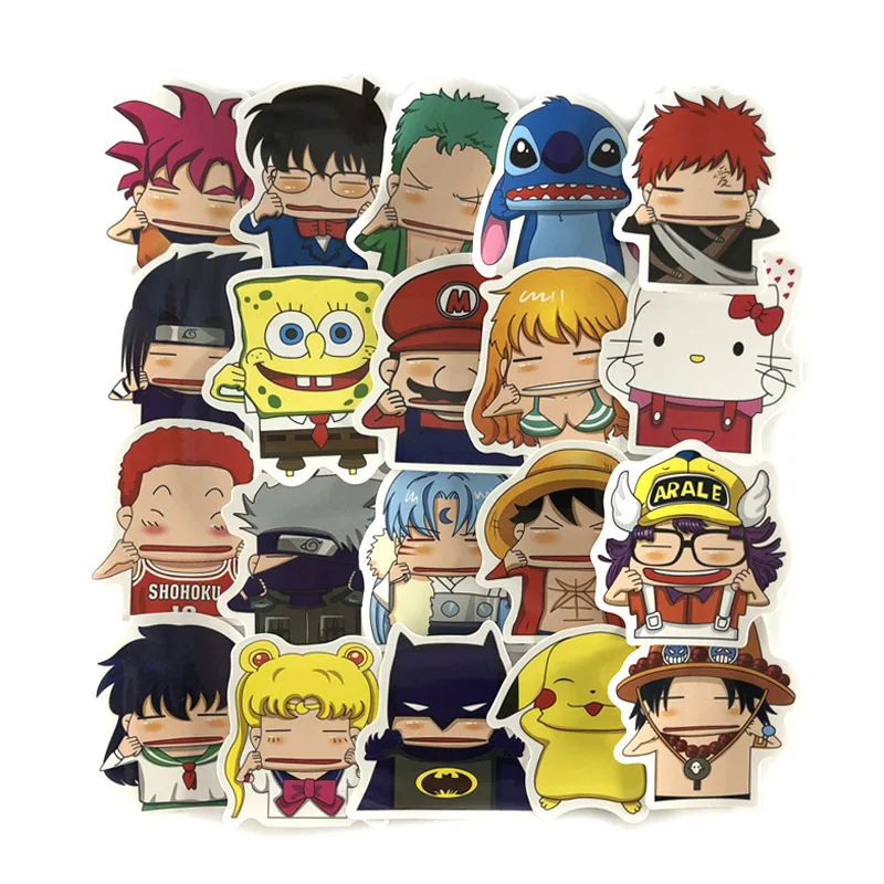 

Aliauto 22 Pcs/pack Cartoon Anime Fashion Label Art Graffiti Sticker Guitar Fridge Mobile Phone Bicycle Desk Mirror Random Decal