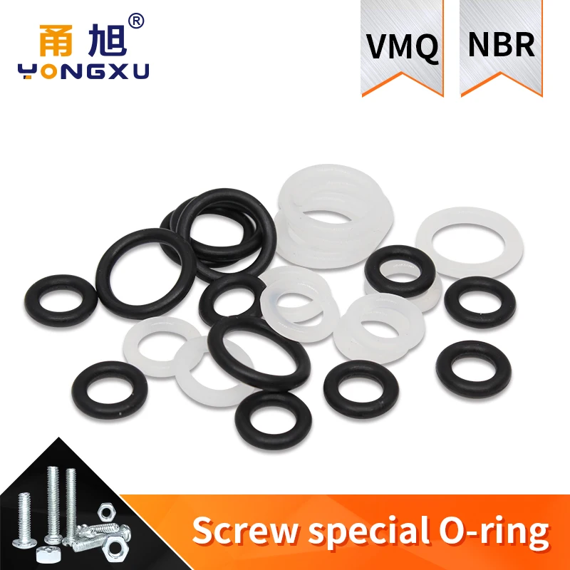20pcs M3 M4 M5 M6 M7 M8 M9 M10 White Silicon Black Nbr Oring Seals