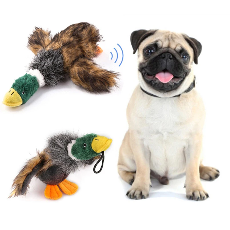 Classic Pet Toy Squeaking Plush Duck Interactive Dog Toy Bite Resistant
