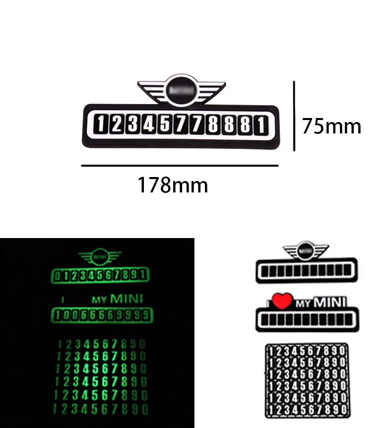 Номерной знак для телефона, световой дисплей, временное парковочное уведомление для BMW MINI COOPER S F54 F55 F56 F60 R55 R60, аксессуары
