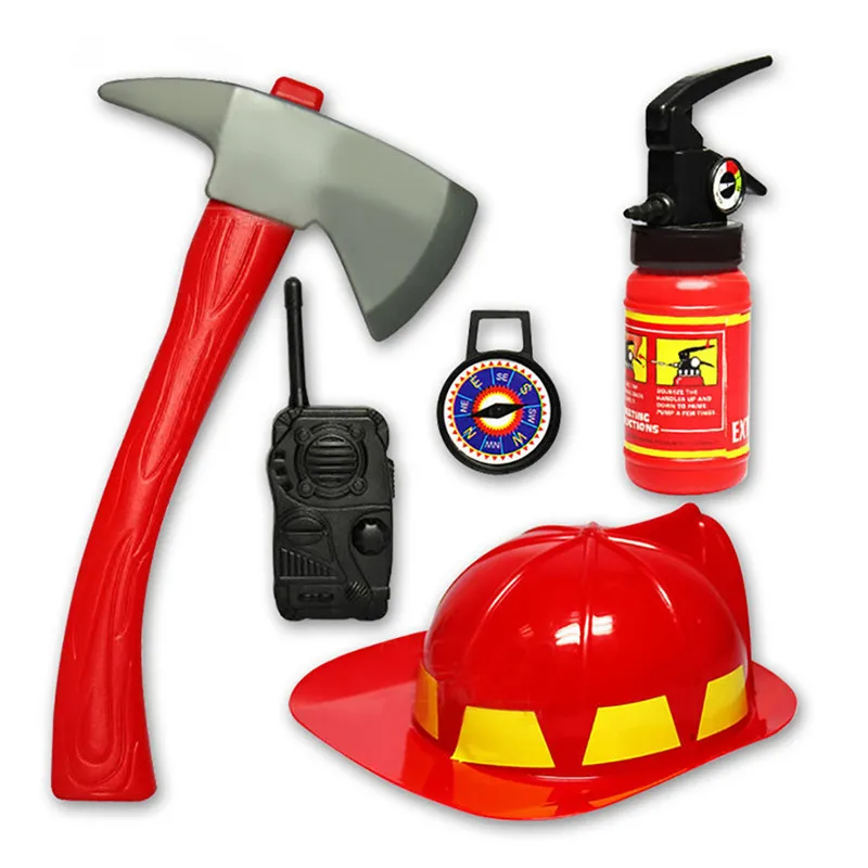 Детская пожарная игрушка "самолет" моделирование пожарная спасательная игрушка набор пожарный шлем Огнетушитель детская игрушка 5 шт. в наборе