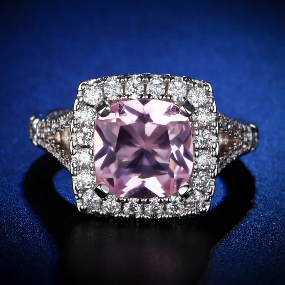 

Original Design Gorgeous cz unique style top quality cushion cut Ring Cubic Zirconia Hot Ins sterling silver 925