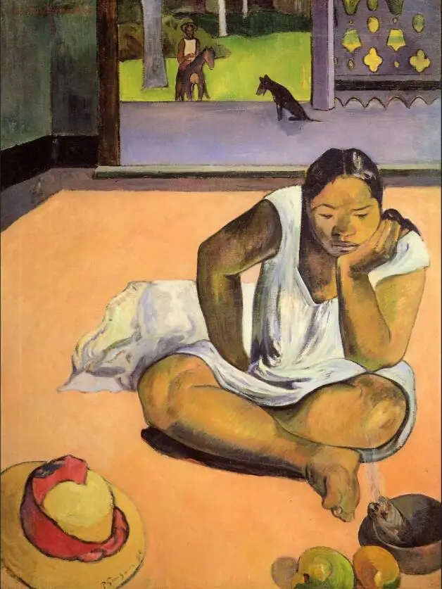 

High quality Oil painting Canvas Reproductions Brooding Woman (1891) by Paul Gauguin hand painted