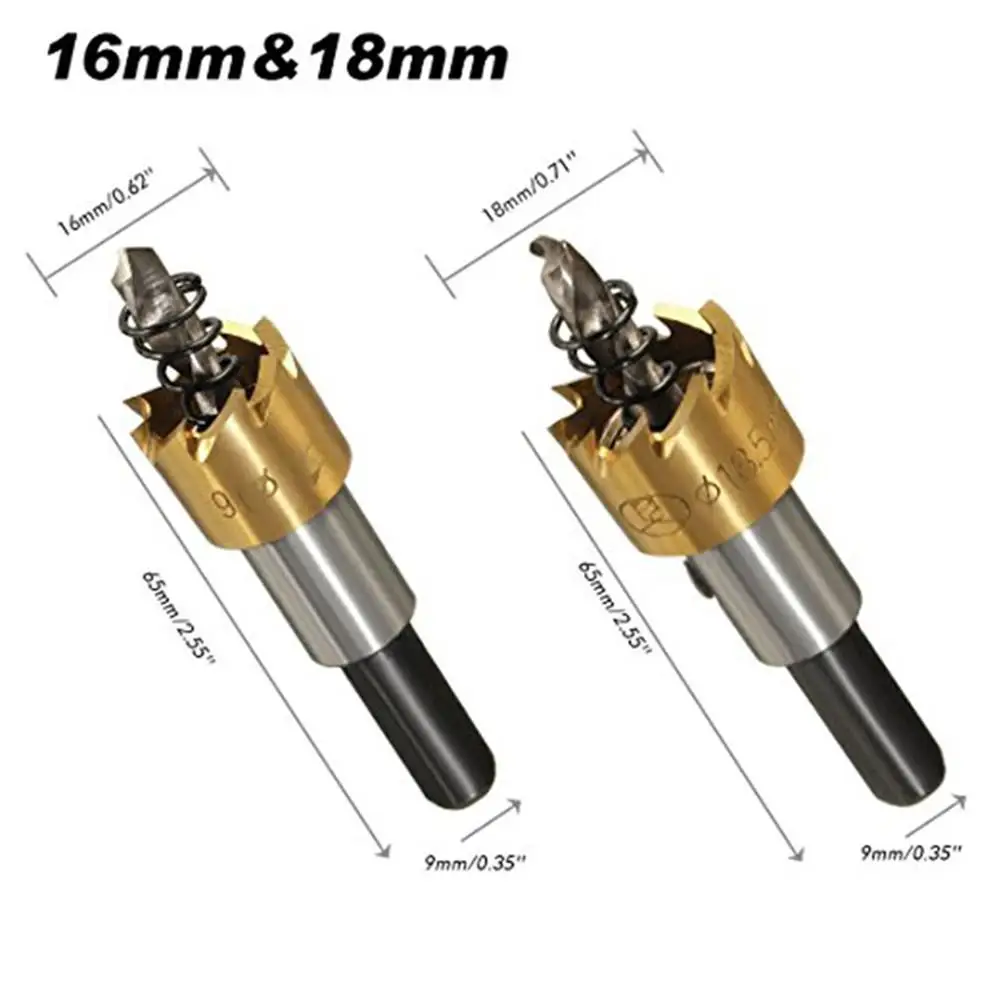 5pcs HSS Drill Bit Set Hole Saw Cutter 16-30 mm With 5 Wrenches For Wood Metal Alloy Drilling Tools